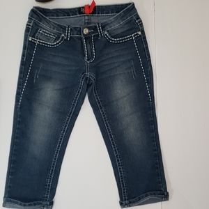 Sz 3 Eighty Eight Dark Denim Skinny Bermuda Shorts